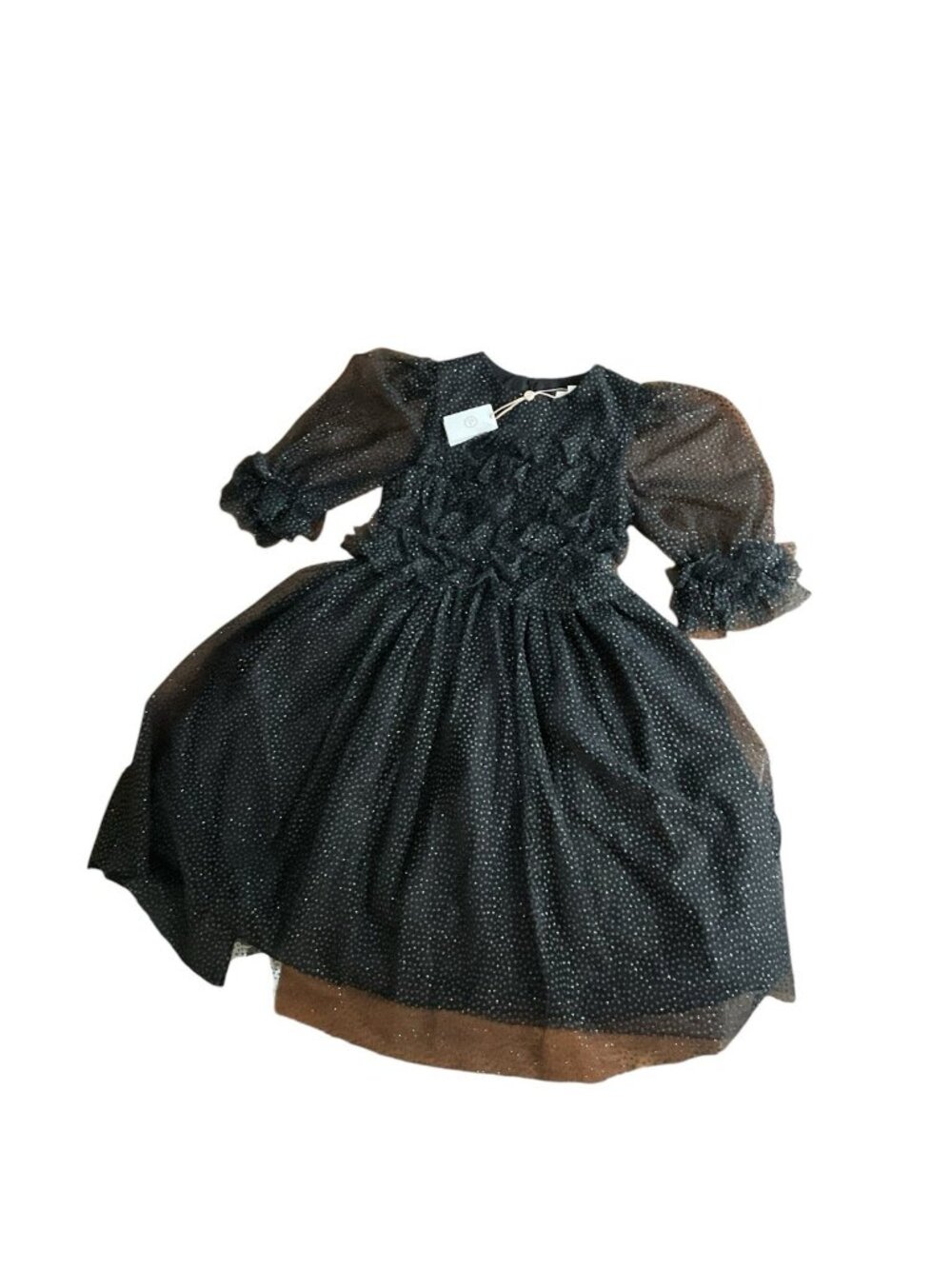 Patachou Girls Polka dot Tulle Dress Black Party Special Occasion Size 8 Years
